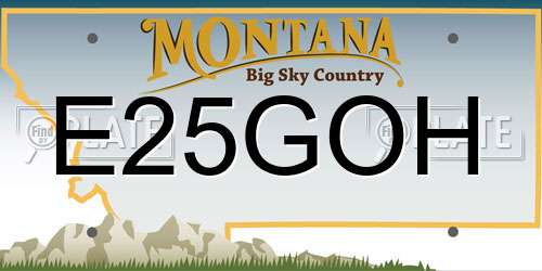 E25GOH Montana License Plate