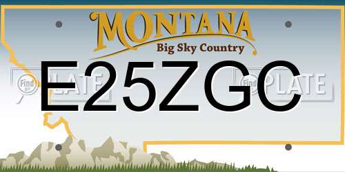 E25ZGC Montana License Plate