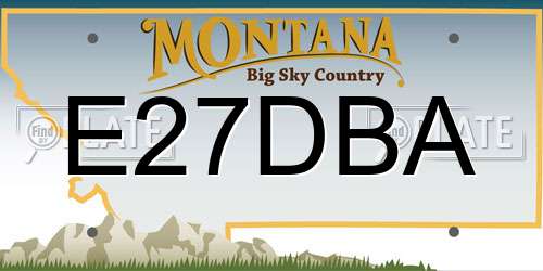 E27DBA Montana License Plate