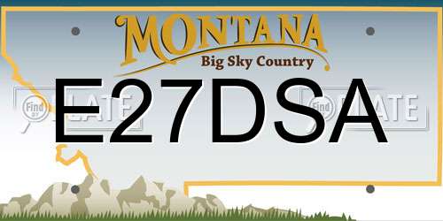 E27DSA Montana License Plate