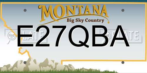 E27QBA Montana License Plate