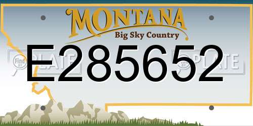 E285652 Montana License Plate
