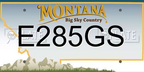 E285GS Montana License Plate