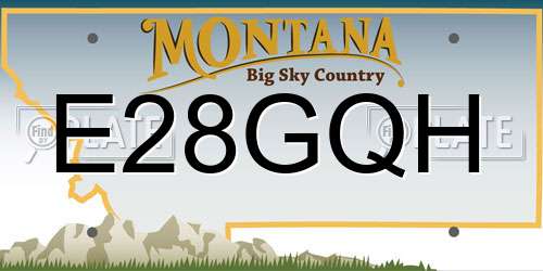 E28GQH Montana License Plate