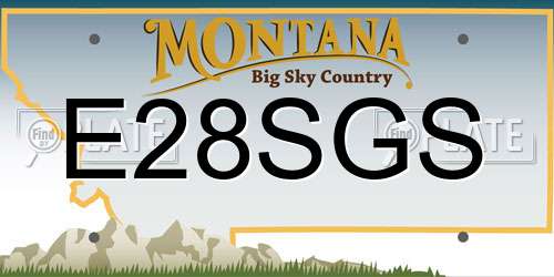 E28SGS Montana License Plate