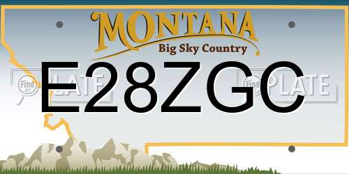 E28ZGC Montana License Plate