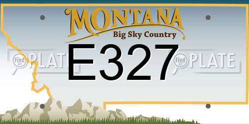 E327 Montana License Plate
