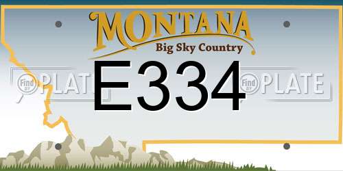 E334 Montana License Plate