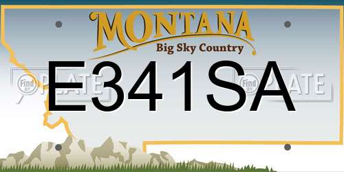 E341SA Montana License Plate
