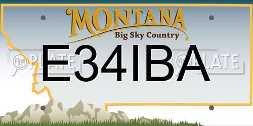 E34IBA Montana License Plate
