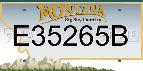 E35265B Montana License Plate