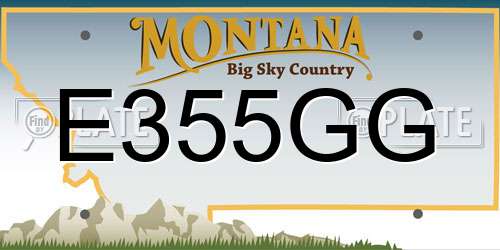 E355GG Montana License Plate