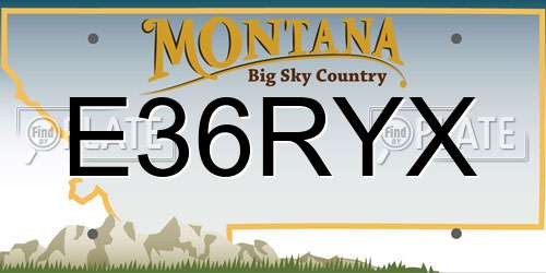 E36RYX Montana License Plate