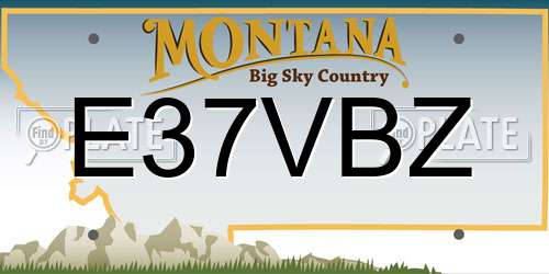 E37VBZ Montana License Plate