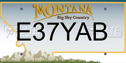 E37YAB Montana License Plate