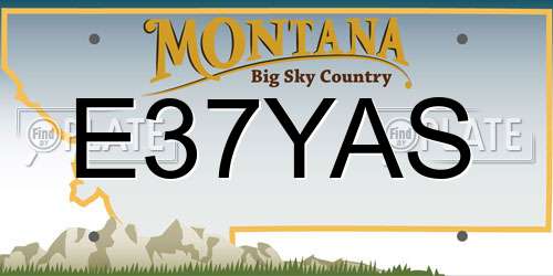 E37YAS Montana License Plate