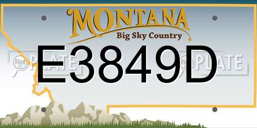 E3849D Montana License Plate