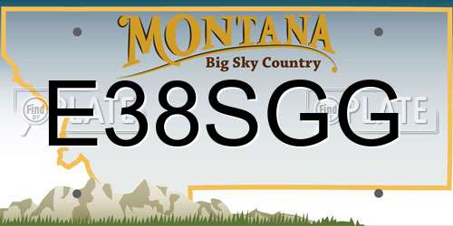 E38SGG Montana License Plate