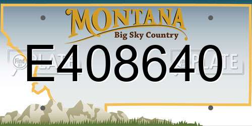 E408640 Montana License Plate