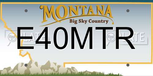 E40MTR Montana License Plate