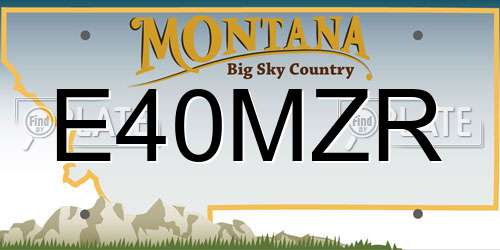 E40MZR Montana License Plate