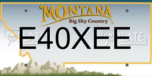 E40XEE Montana License Plate