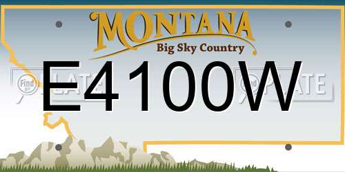 E4100W Montana License Plate