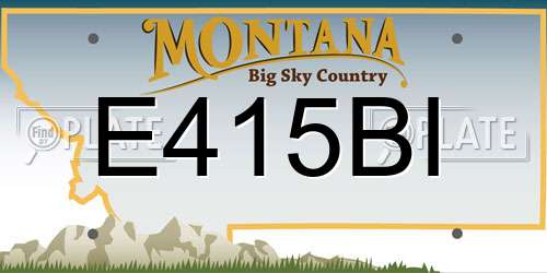 E415BI Montana License Plate