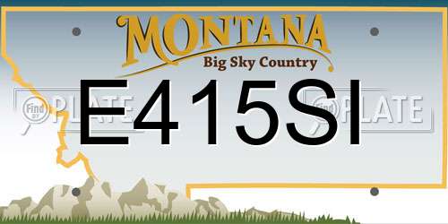 E415SI Montana License Plate