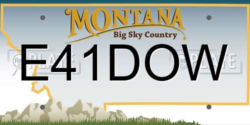 E41DOW Montana License Plate
