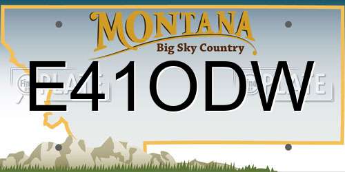 E41ODW Montana License Plate
