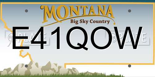 E41QOW Montana License Plate