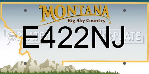 E422NJ Montana License Plate