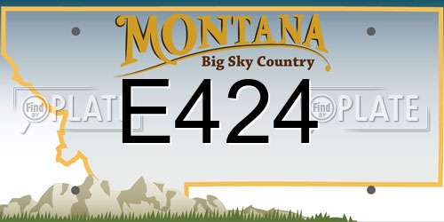 E424 Montana License Plate