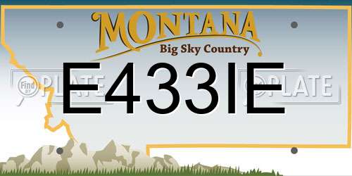 E433IE Montana License Plate