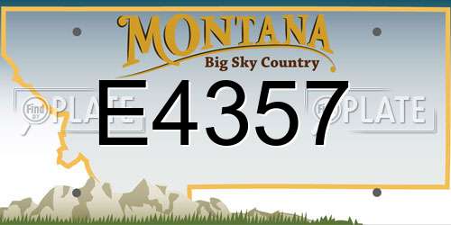 E4357 Montana License Plate