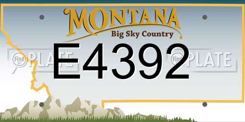 E4392 Montana License Plate