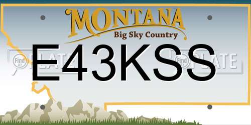 E43KSS Montana License Plate