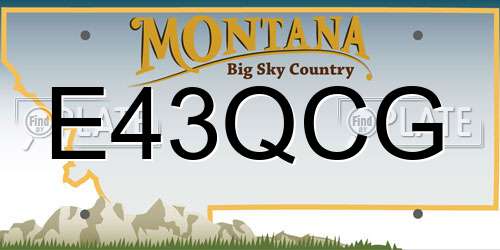 E43QCG Montana License Plate