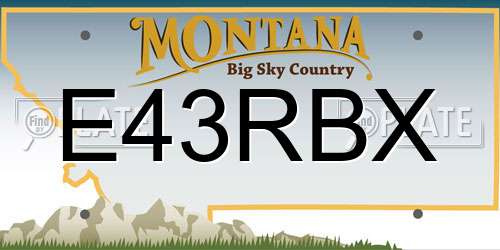E43RBX Montana License Plate
