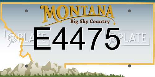 E4475 Montana License Plate
