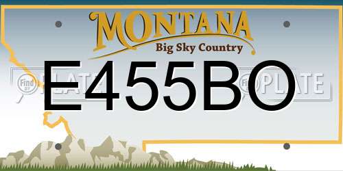 E455BO Montana License Plate