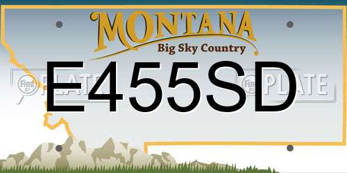 E455SD Montana License Plate
