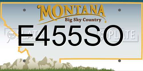 E455SO Montana License Plate