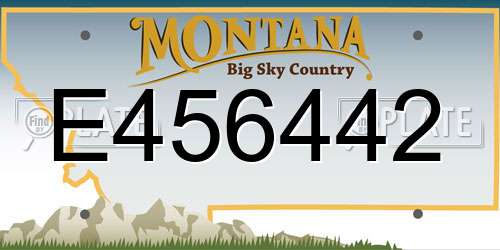 E456442 Montana License Plate