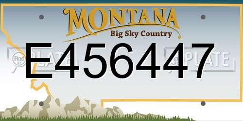 E456447 Montana License Plate