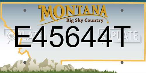 E45644T Montana License Plate