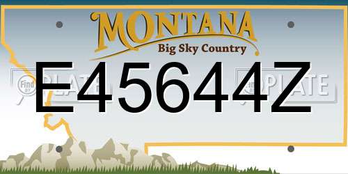E45644Z Montana License Plate