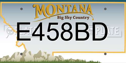 E458BD Montana License Plate