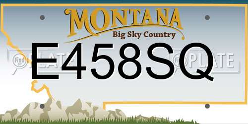 E458SQ Montana License Plate